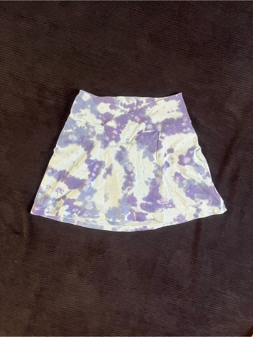 PINK Tie-Dye Purple/Blue/White A-Line Women's Skorts with Pockets